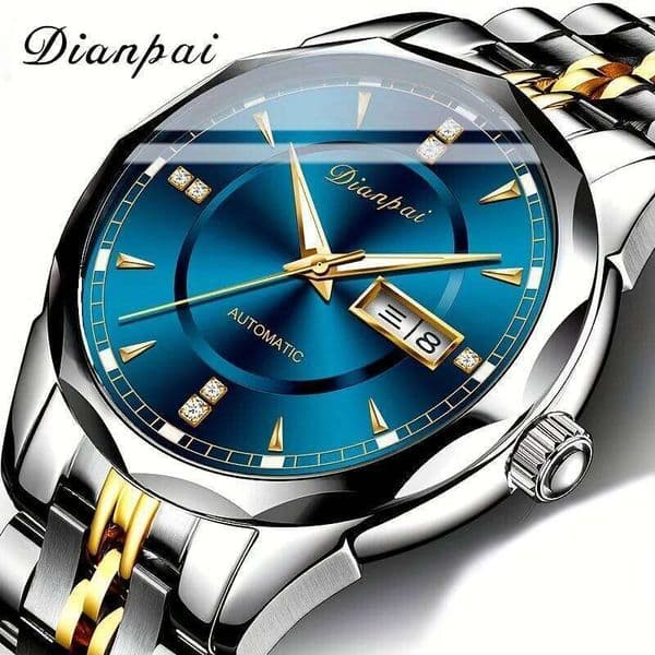 Dianpai Fully Automatic Mechanical Business Waterproof Stainless Steel Strap Men's Calendar Watch