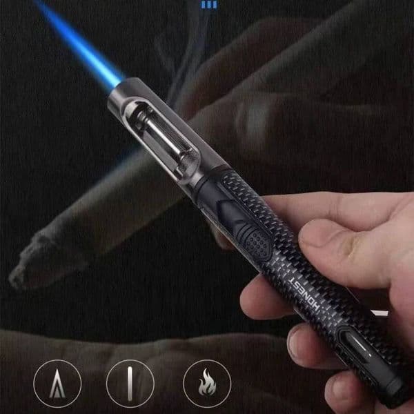 HONEST Windproof Metal Torch Refillable Pen Jet Flame Butane Gas Lighter Kitchen BBQ Camping Men's Gadgets Gift