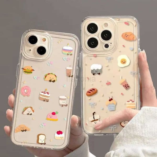 Cute Bread Toast Phone Case For iPhone 17 16 15 11 12 14 13 Pro Max Mini X XS XR 7 8 Plus SE4 16E Air Transparent Cover Fundas H260318