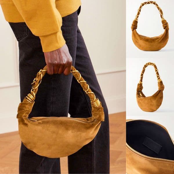 Luxury Saint Lo Amalia Sheepskin Hobo Bag tote woman Crescent Designer Shoulder bag Woven Chain Strap Clutch Travel Shop suede Leather Crossbody Underarm Hobo Bag