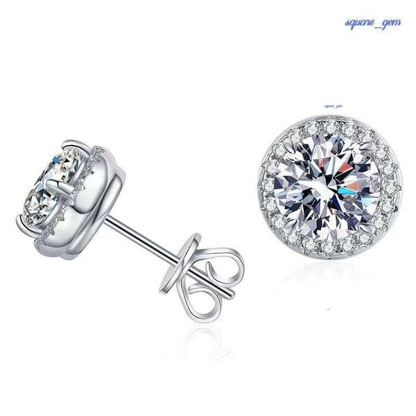 S925 Sterling Silver Premium Moissanite Stud Earrings