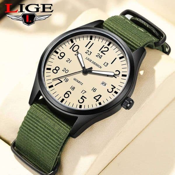 LIGE Men Watches Luxury Brand Fashion Business Mens Quartz Watch Sports Male Clock Big Dial Waterproof Man Wristwatch