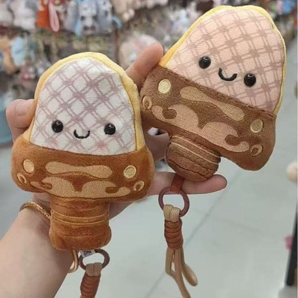 Soft Adorable Cartoon Plush Sound Keychain Anxiety Relief Pendant Backpack Charm Souvenir