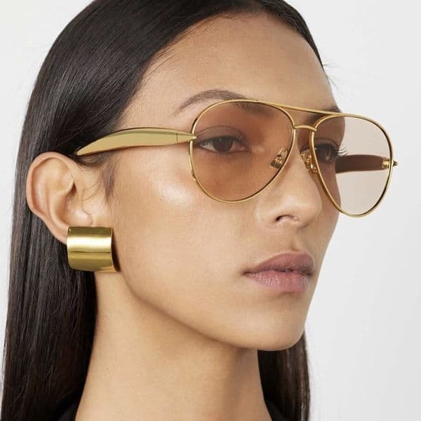 Toad-Shaped Metal 2025 New Retro Plain High-End Feel Women Street Style Trendy Sunglasses