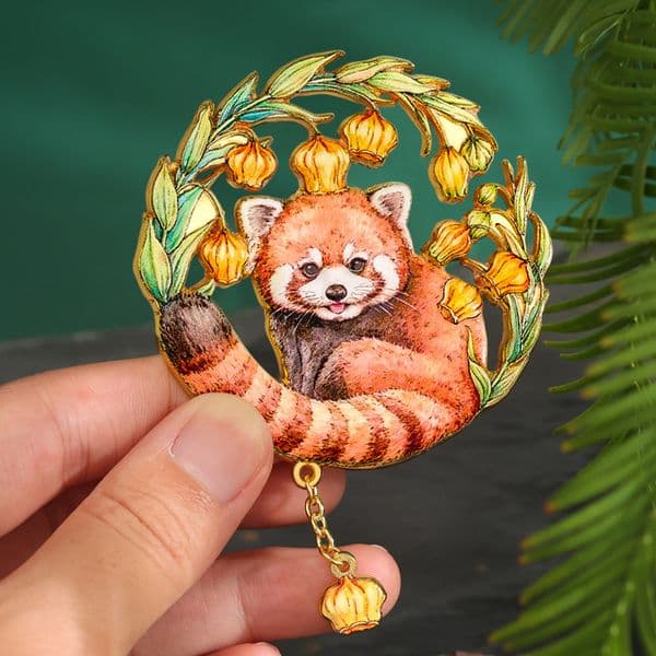 Bestseller Red lantern, lily magnet, tourist attraction souvenir, zoo cute panda AR metal refrigerator magnet ddmytues