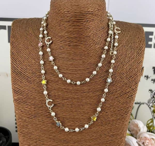 Woman Pendant Necklaces C Letter Designer Long Chain Necklace Pearl diamond Fashion Luxury Metal Jewelry Women Trend Ccity ghjg54