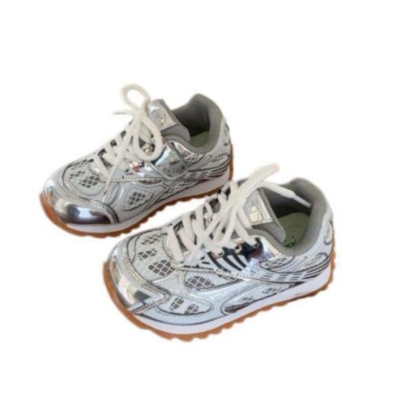 Designer kide shoe Toddler Kids Orbital Metallic Athletic Sneakers Unisex Comfortable mesh breathable Sporty Runners with GlowintheDark Feature