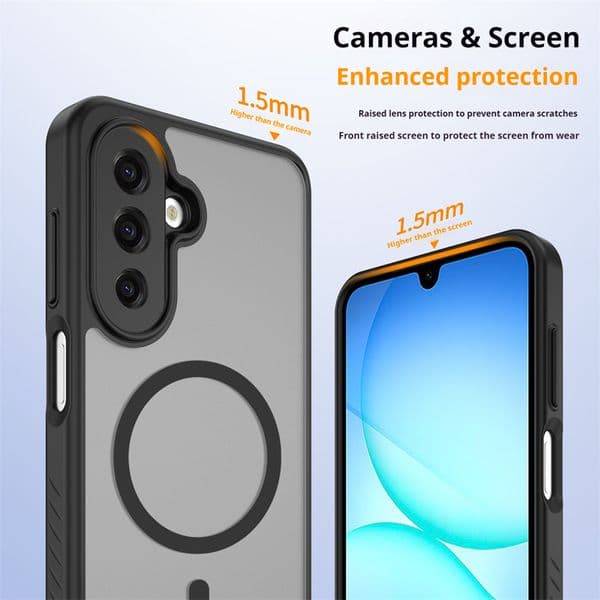 Elegant Finger-proof SAM A17 Thin Protective Cover Featuring Micro-perforations Ideal for Secure Holding & Easy Wireless Charging Setup