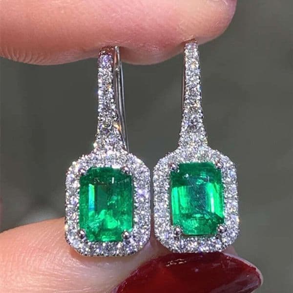 Jewelry best-selling sparkling fashionable and elegant earrings for banquets high-end Moissanite inlaid wedding style