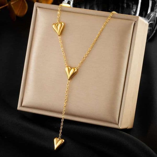 With Dainty Box Stainless Steel Small Heart Necklace for Women, High-End Design Luxury, Non-Fading, Niche Versatile Collarbone Chain Free gift