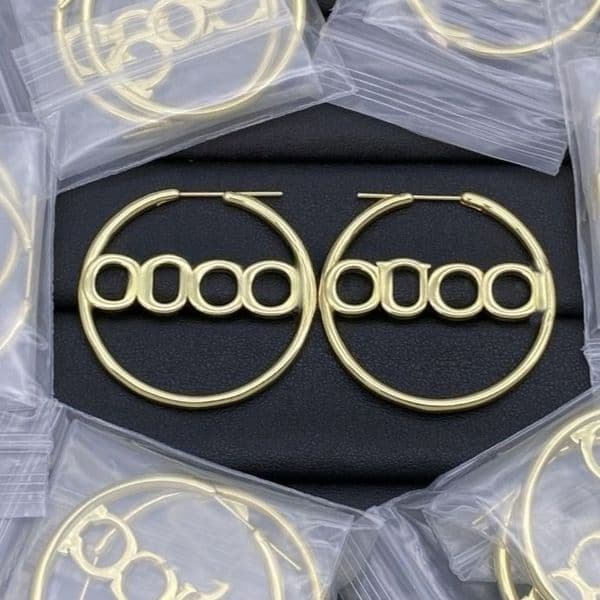 High Quality Earrings Letters Designer Brand Wedding Hoop gold silver plated Crystal Jewelry for Women Party Gift