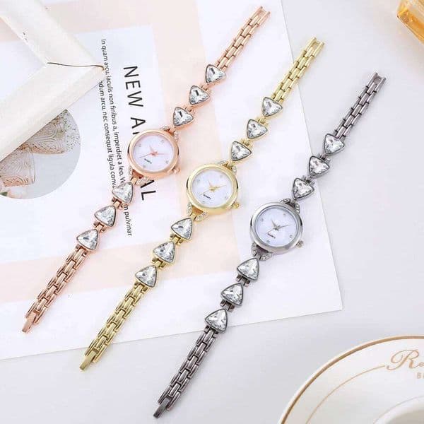 1 piece/Fashionable women's watch, light luxury with diamonds, high-end feel, adjustable heart bracelet, quartz watch for women