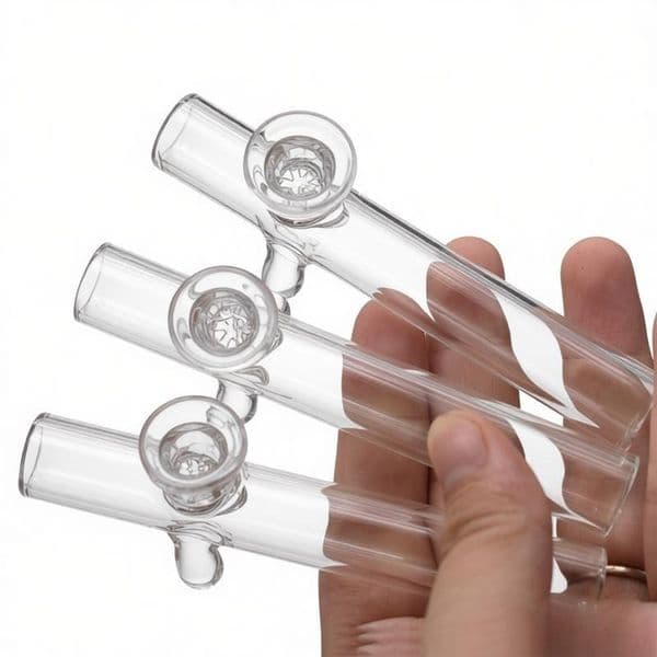 Wholesale Bulk Custom Thick heady Mini 10cm Long Glass Hand Pipes - Verified Tobacco Pipes for smoking with snowflake Screen bowl