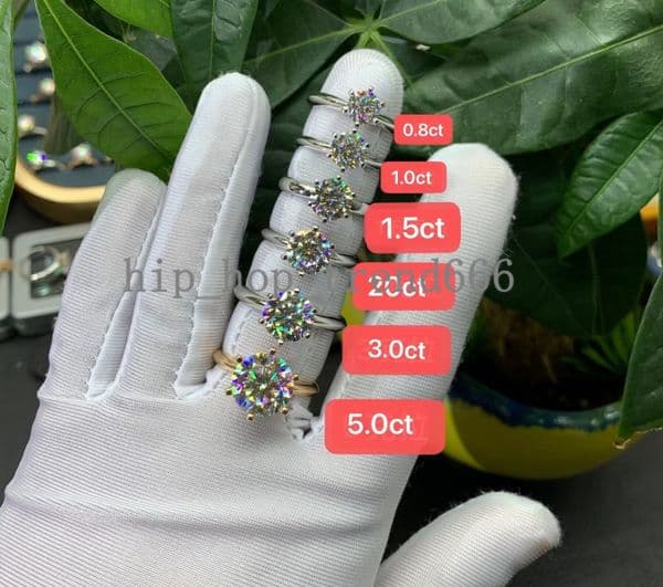 Diamond Wedding Ring Woman Silver 10K 14K 18K Gold Plated Fine Jewelry Engagement Moissanite Ring
