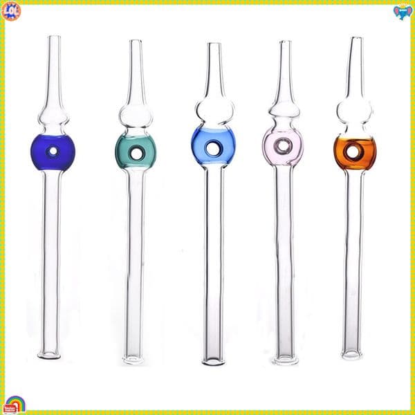 Colorful 8inch cheap Smoking Accessories Glass Filter Tip Mouthpiece Straw Tube pipes hookah for Water Pipes glass Collect Kits