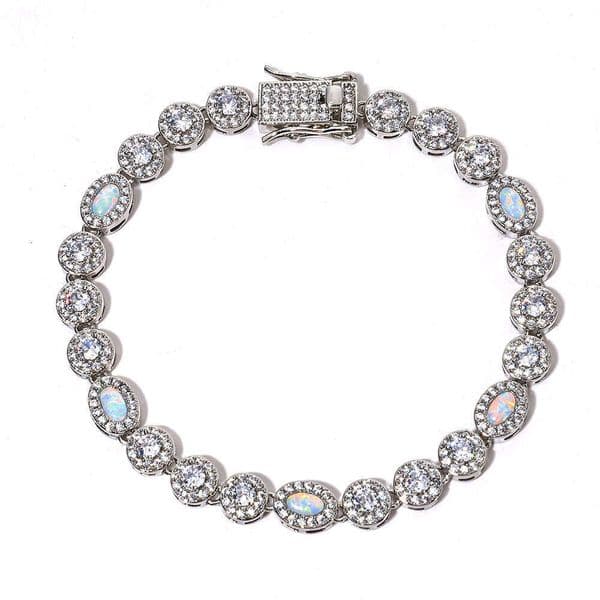 Hip-Hop Round Bead Rock Candy Chain Personalized Jewelry Opal Men's Bracelet High-End Accessories Customization