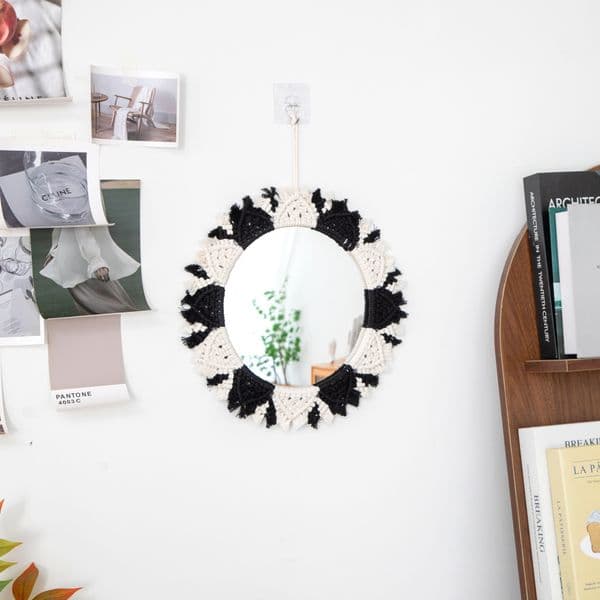 Wall Hanging Woven Tapestry Dream Catcher Boho Home Decor Creative Pendant Ornament Handmade Tassel Round Mirror Dreamcatcher