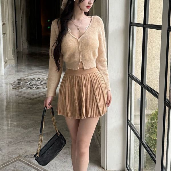 Designer T-shirt Spring Edition Kyoto Sweet Designer Hoodie Dream Exquisite Sheer Lace V-neck Mohair Cardigan Fashionable Short Polo Versatile Top