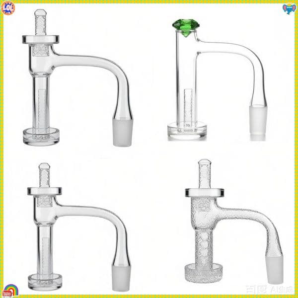 100% Real 10mm 14mm Male Male Female Full Weld Beveled Edge Control Tower Terp Slides Terp Slurper Quartz Banger Nails for glass water oil burner pipe bong