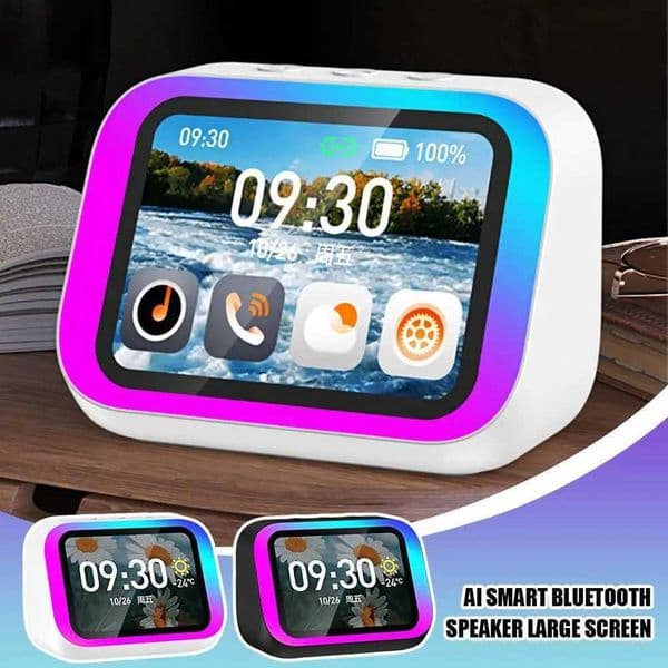 AI Intelligent Bluetooth Smart Clock Speaker - Voice Remote Control Display Screen Speaker High-Appearance Good Sound Quality X260323