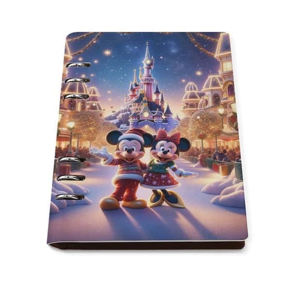 Mickey Minnie Mouse Binder Notebook Disney PU Pocketbook A5 Workbook Portable Jotter for Study Business Drawing Office Supplies