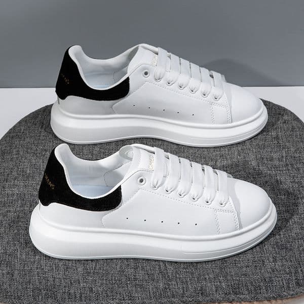 Fashion Shoes White Platform Sneakers with Black Heel for Men Women Teens Thick Sole Casual Walking Shoes for Daily We All-Season Free shipping Size 35-45