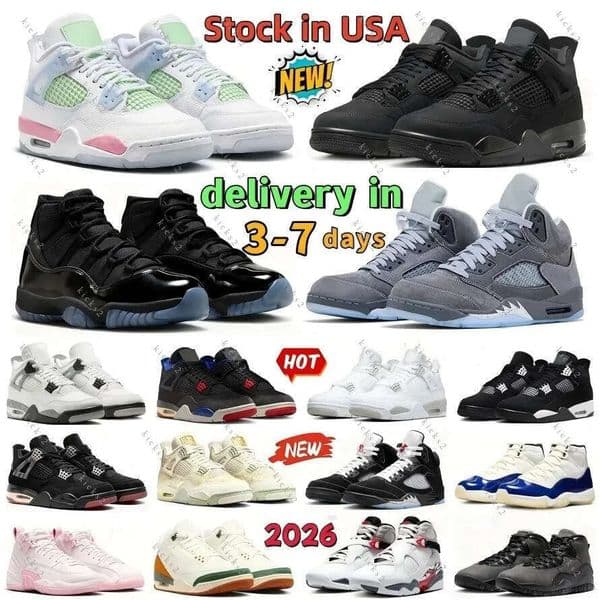 Designer 4 Basketball Shoes Black Cat 4s Sneakers 5 11 Wolf Grey 5s University White Thunder Gamma Blue Taxi Pine Green Oreo Women Sports Trainers Size