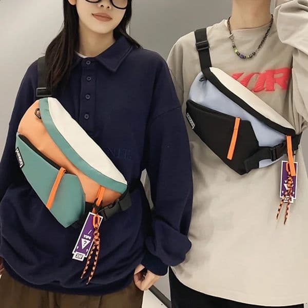 Contrast color Nylon Panelled Waist Pack High Quality Unisex Chest Casual Outdoor Travel Crossbody Bag Women Wasit Belt 260323