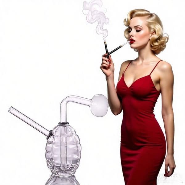 Wholesale Creative design Grenade-shaped smoking glass OIl burner pipe Thick heady Handmade Borosilicate water bongs hookah for smoking