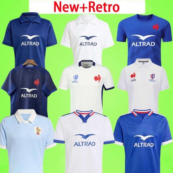 New + Retro 2024 2025 2026 France Rugby Jerseys home away S-5XL french shirts T 24 25 26 27 short sleeve Training uniform Fans version union national team
