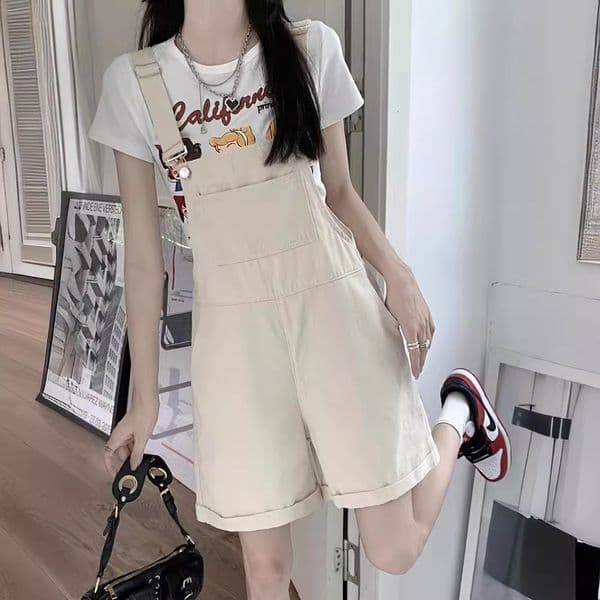 Denim Overalls For Women Summer Thin Designer Pants New Large Size Plus Size Age-reducing Slimming Casual Wide-leg Five-point Shorts
