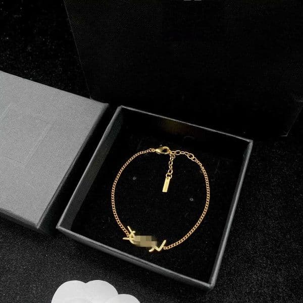 316L Stainless steel Luxury designer Girl boy letter slim curved Y charm bracelets elegant 18K Gold silver Bangle branded engrave women men PARTY Jewelry 18cm4cm