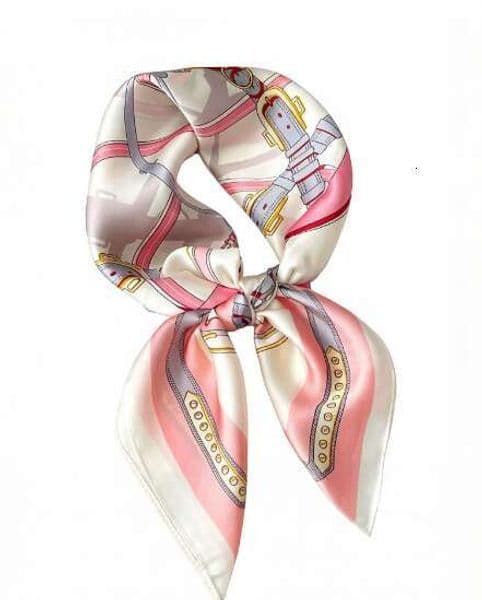Designer Print Flower imitate Silk Scarf Headband for Women Fashion Long Handle Bag Scarves Paris Shoulder Tote Luggage Ribbon Head Wraps 70x70CM 4Colors