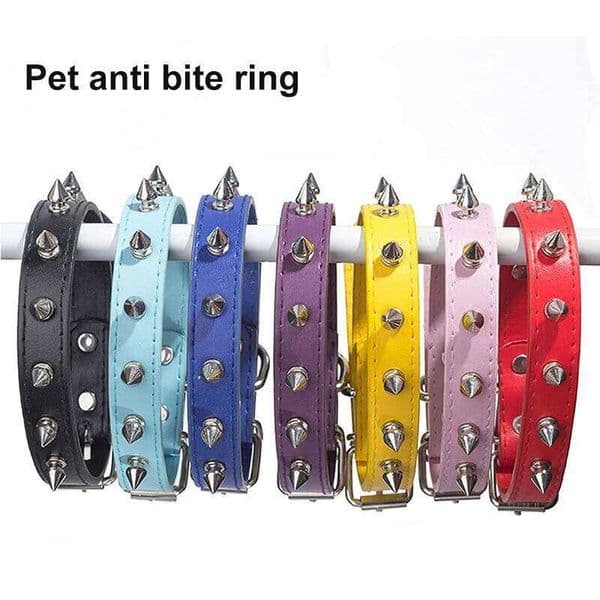 1pc Cool Cat Dog Collar Leather Spiked Studded Collars For Small Medium Colorful Pets Necklace Dogs Cats Neck Strap Pet Products 26H0323