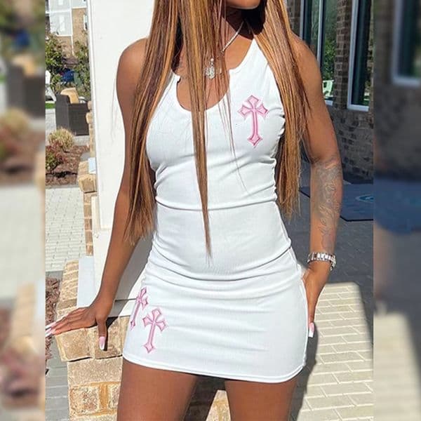 Summer New European And American Women's Clothing Solid Color Embroidered Dress Designer Dress Sexy Slim-fit Short Skirt Bodycon Skirt Foreign Trade