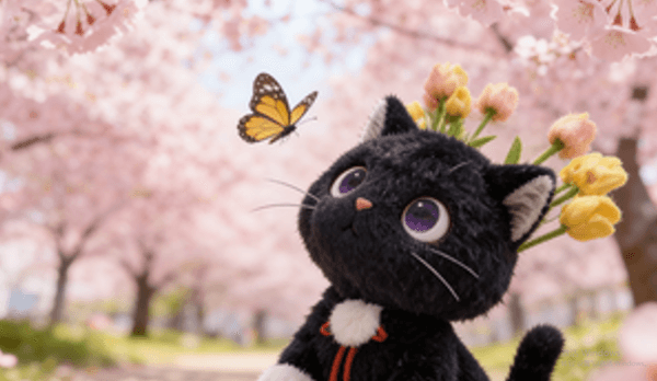 Cute Black Cat Plush Toy Soft Stuffed Kitten Doll for Kids