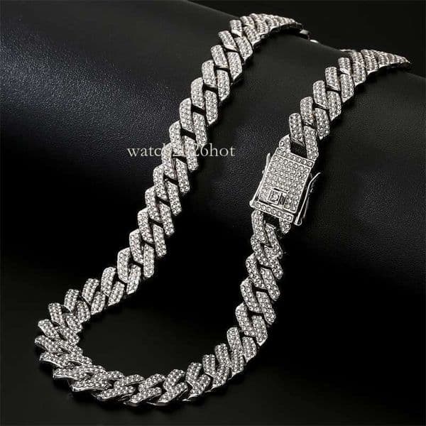 ZAKOL Hip Hop Rock Cuban Necklace For Men Sier Color 2 Rows Rhinestone Paved Miami Clavicle Chain Choker Jewelry Gifts
