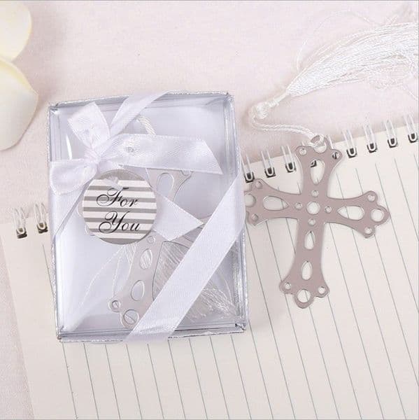 Stainless steel Cross Bookmark For Wedding Baby Shower Party Bookmarks Favor Gift