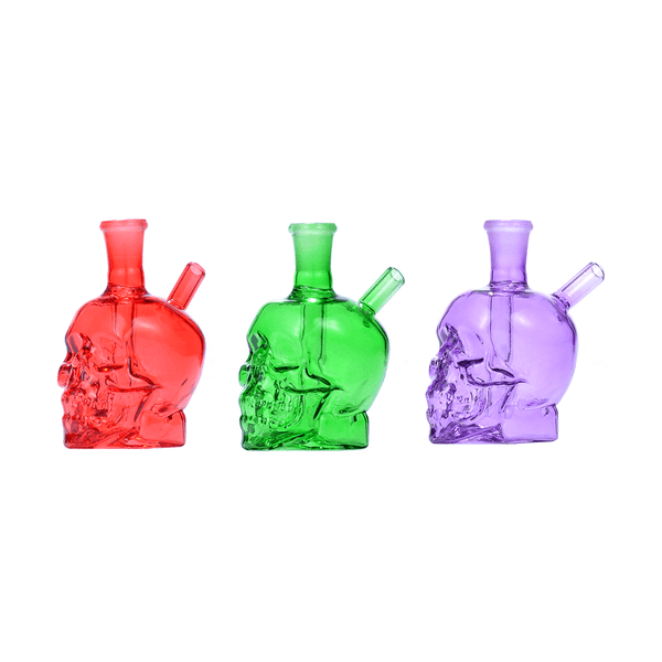 Mini Skull Shaped Glass Oil burner Water Pipe Bong