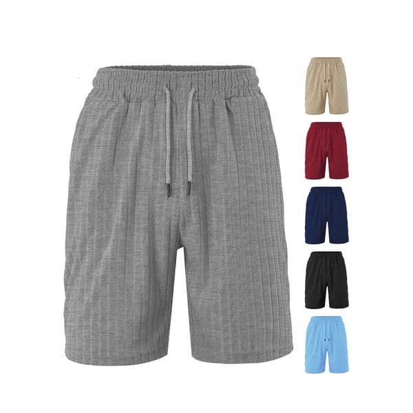 European And American Men's Summer Loose Breathable Slightly Elastic Towel Jacquard Fabric Essential Shorts Men's Casual Shorts