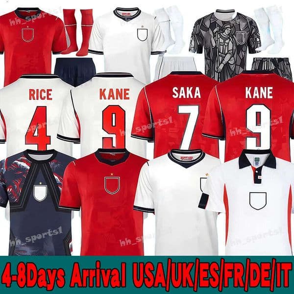 26 27 ENGLAND football shirt BELLINGHAM KANE Soccer jersey RICE SAKA FODEN RASHFORD UK GASCOIGNE SOUTHGATE Retro Football Shirt 90 96 98 Euro SHEARER OWEN World Cup