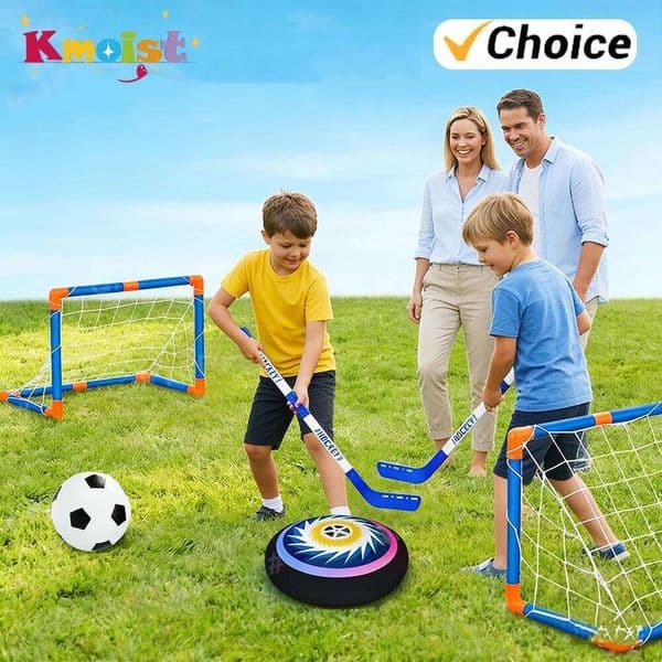Multi-functional Double GoalIce Hockey with Air Cushion Suspension Football Belt LED Lights Outdoor Toys Birthday Gifts