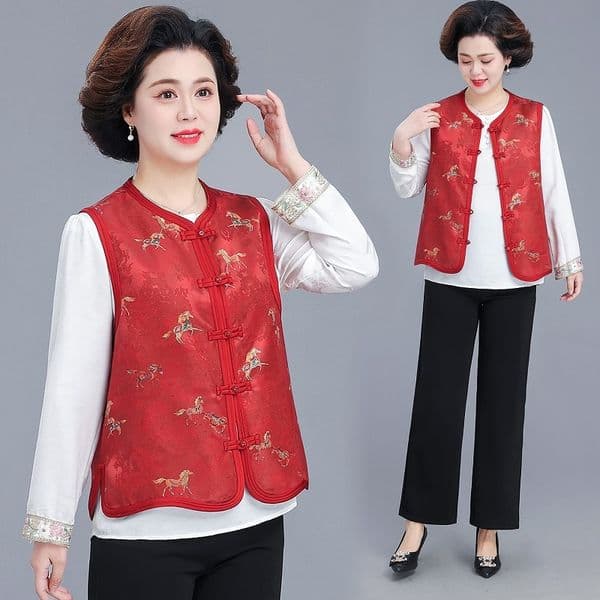 Fashion New Chinese Style Sleeveless Vest Coat Vintage Oriental Traditional Design Loose Comfortable Casual Outerwear For Women Girls