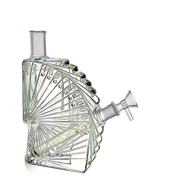 Thick heady Newest Creative poker cards Glass Oil Burner Bubbler Water tobacco Bong Pipes Hookah with Smoking Bowl Or Banger