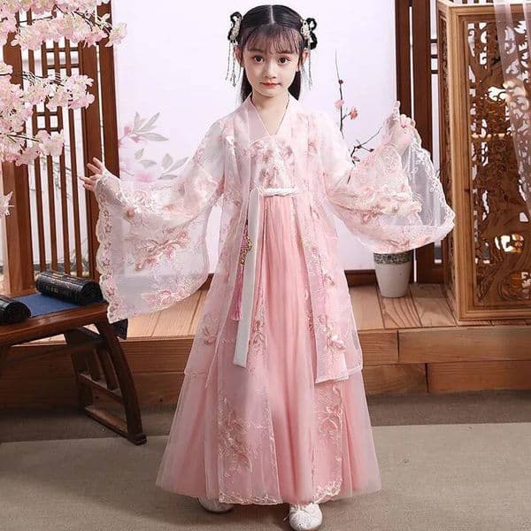 Modern Chinese Style Dress Christmas Fairy Hanfu Clothes Vestidos Traditional Cosplay Children Costume Girls Dresses