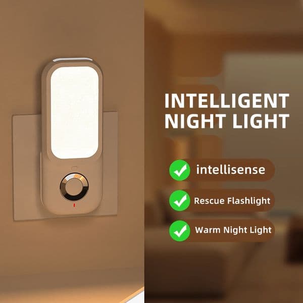 Rechargeable Motion Sensor Night Light with Emergency SOS and Flashlight Mode