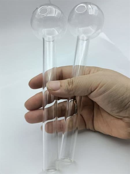 Buyers' Picks 30mm ball Oil Burner Pipes Smoking Pipe with clear Mouthpiece Glass Pipe 7cm 12cm 14cm Long