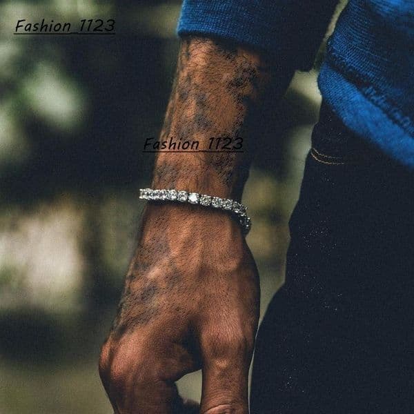 Mens Hip-Hop Rhinestone Studded Bracelet Claw Chain Tennis Bracelet for Anniversary Chic Hip-Hop Style