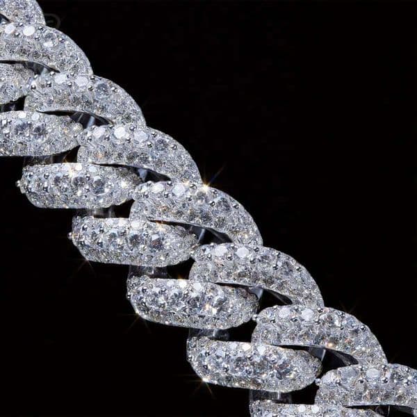 Iced Out Vvs Moissanite Link Necklace Hip Hop Style Factory Outlet 18K Gold Plated 925 Silver Cuban Chain Fine Men Jewelry