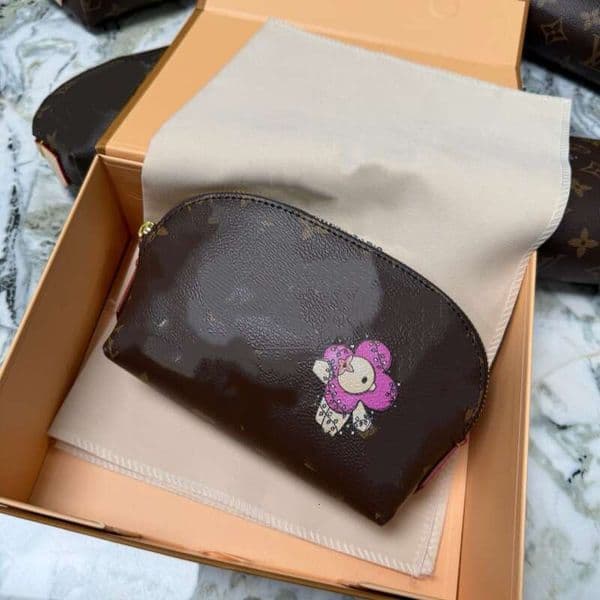 L brand's new silk-printed Christmas-themed small makeup compact toiletry portable storage bag, cross-border supply
